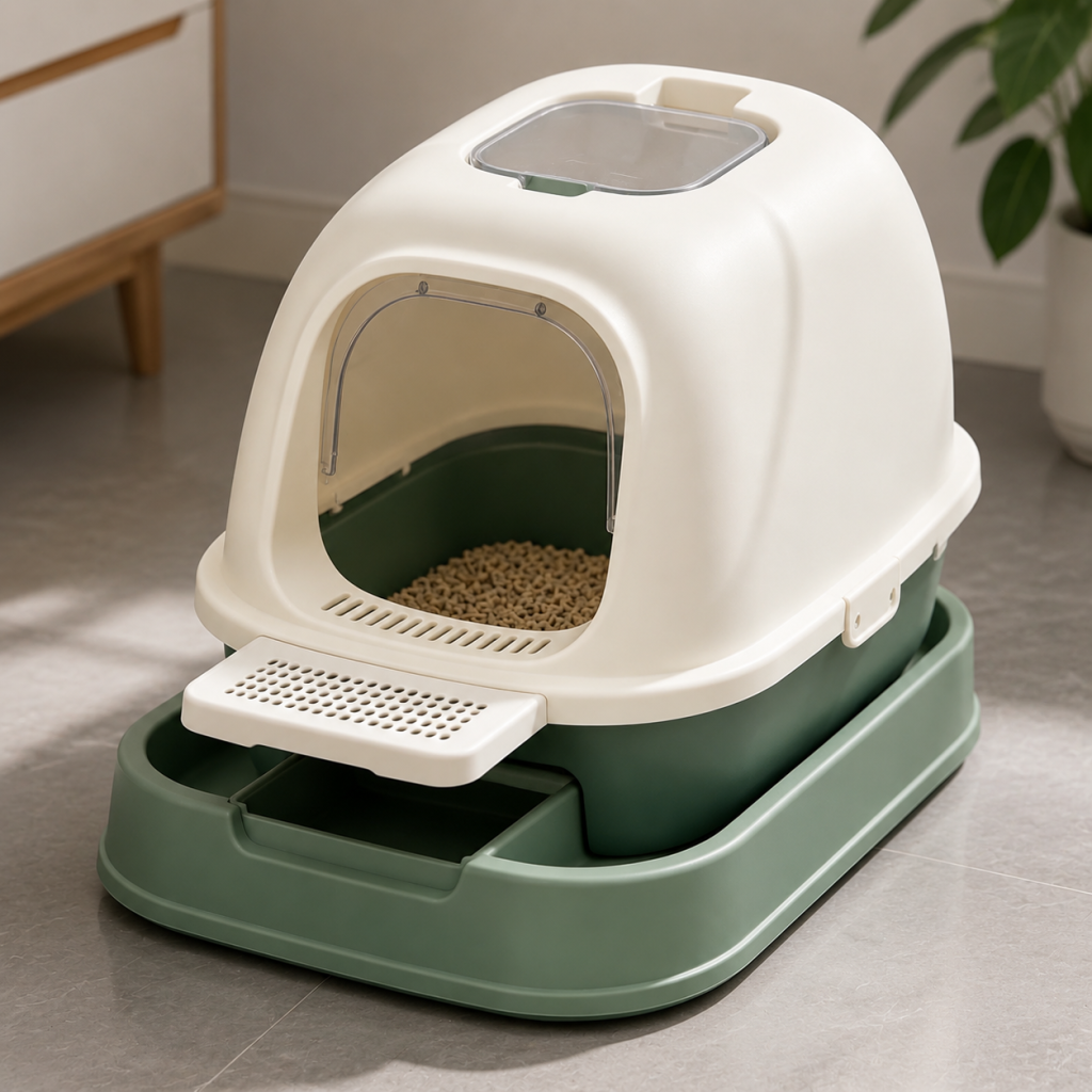 Modular Plastic Cat Litter Box Systems - Fully Enclosed Style