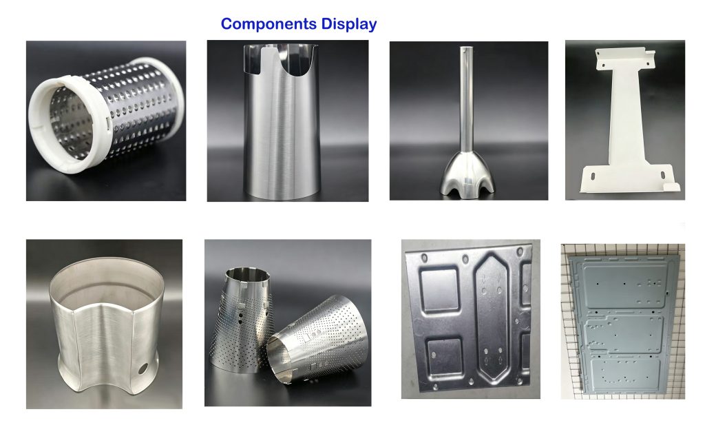 Custom Stainless Steel Perforated Filter Cylinders and Stamped Hardware Showcases