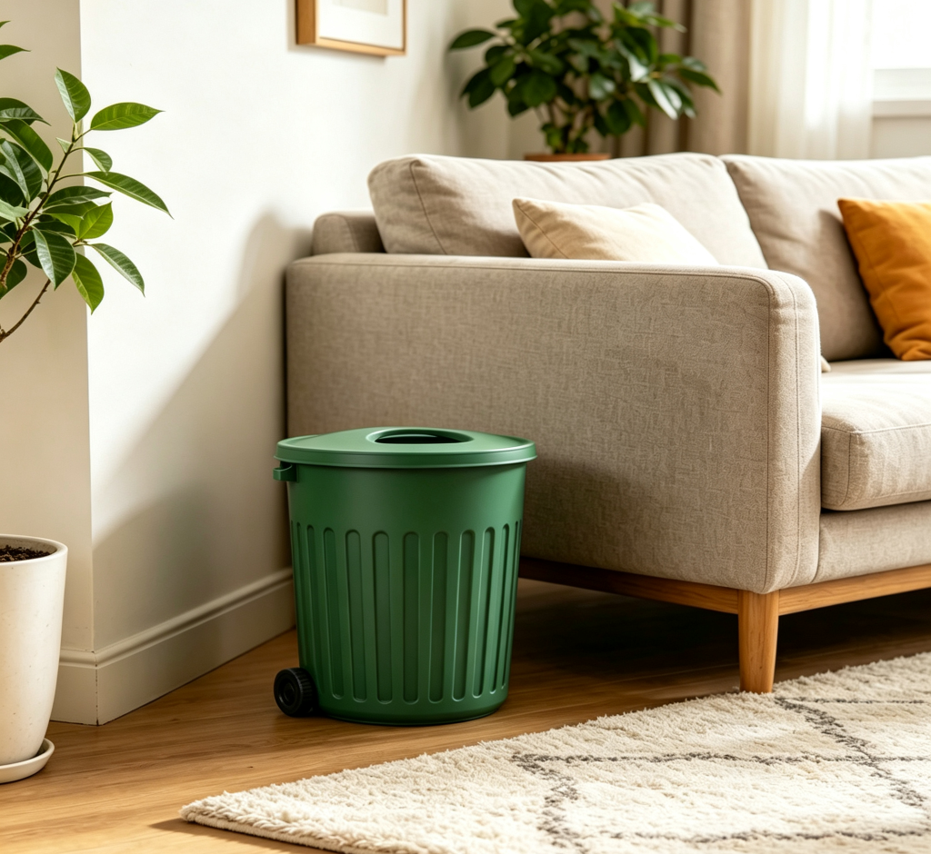 Commercial injection-molded trash can