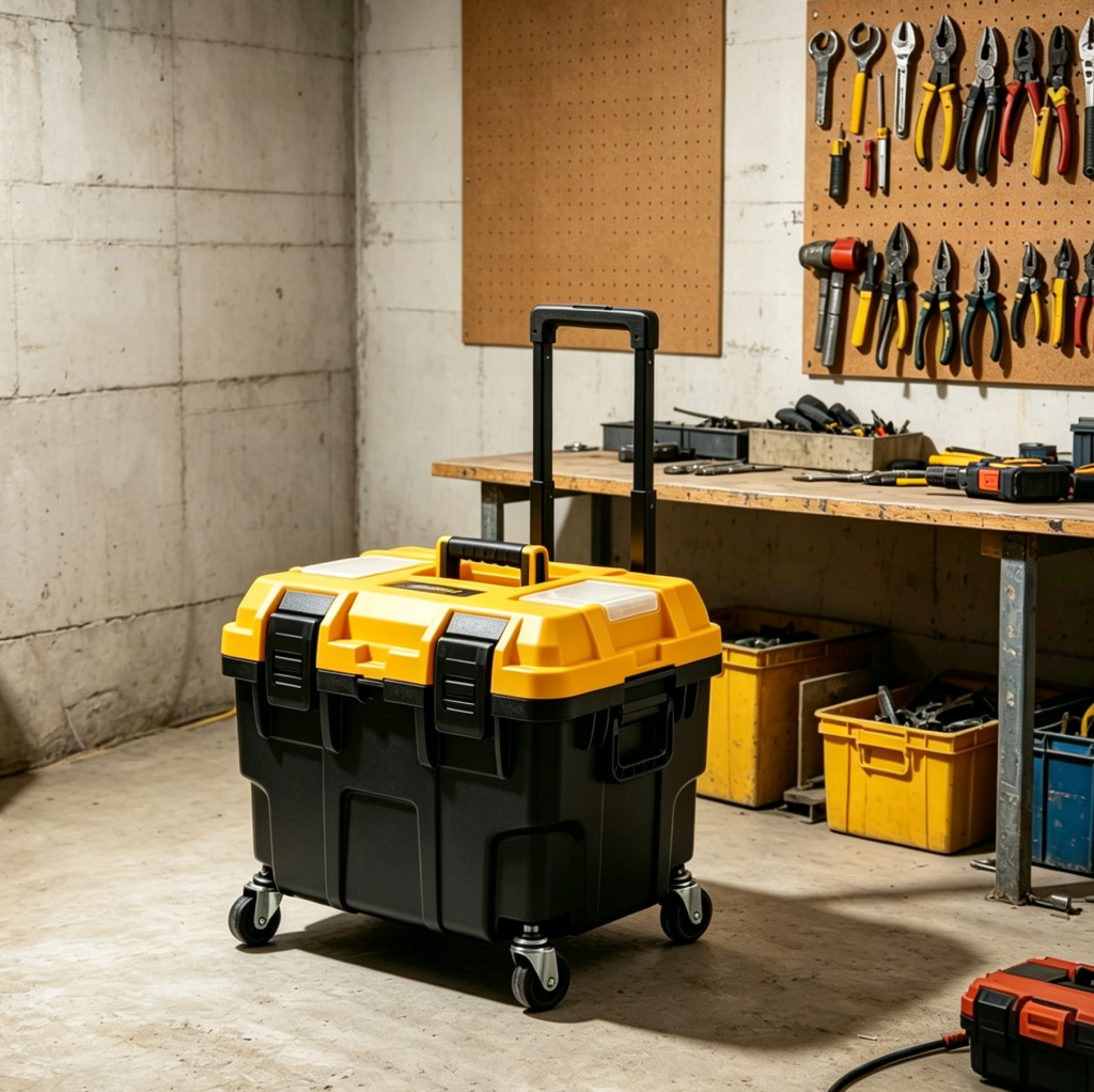 Heavy-duty rugged plastic toolbox