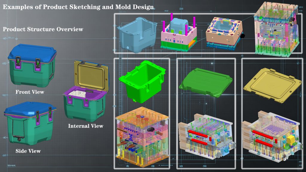 High-precision heavy duty cooler mold design tool